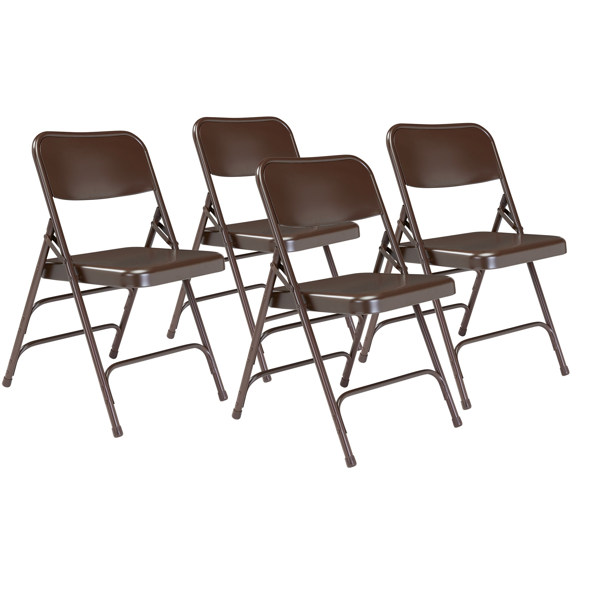 National Public Seating, 300 Series Triple Brace Folding Chair, Primary Color Brown, Included (qty.) 4, Seating Type Folding Chair, Model# 303